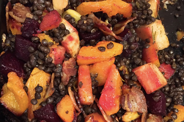 Roast Root Vegetable and Lentil Salad